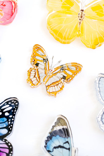Orange Butterfly Acrylic Art Block