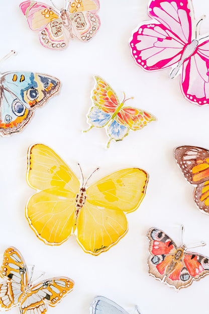 Pink Butterfly Acrylic Art Block