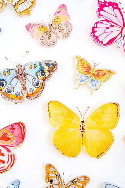 Yellow Butterfly Acrylic Art Block