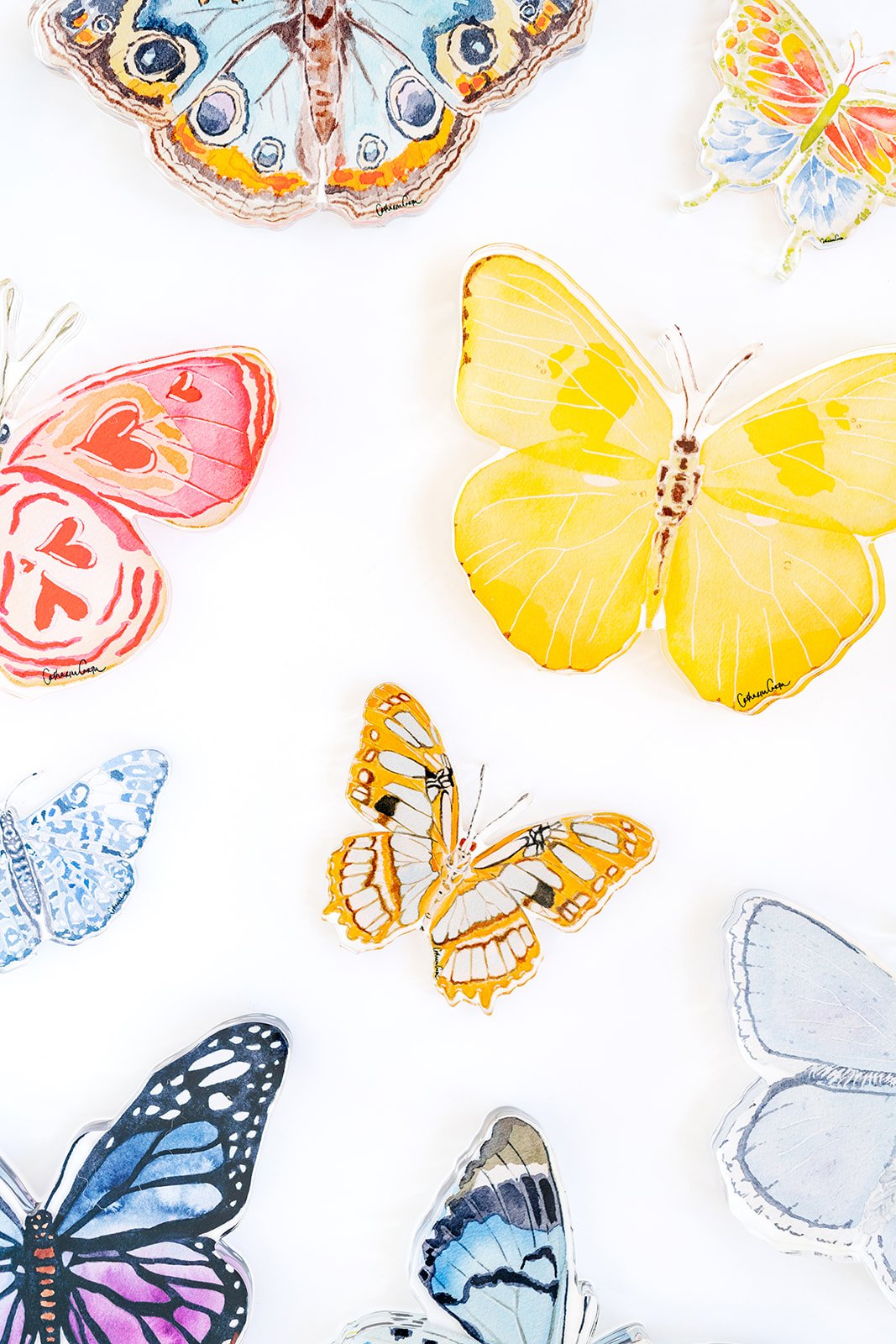 Heart Butterfly Acrylic Art Block