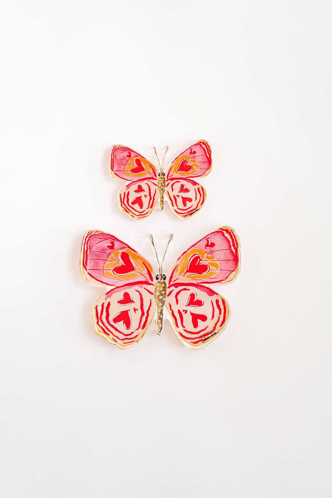 Heart Butterfly Acrylic Art Block