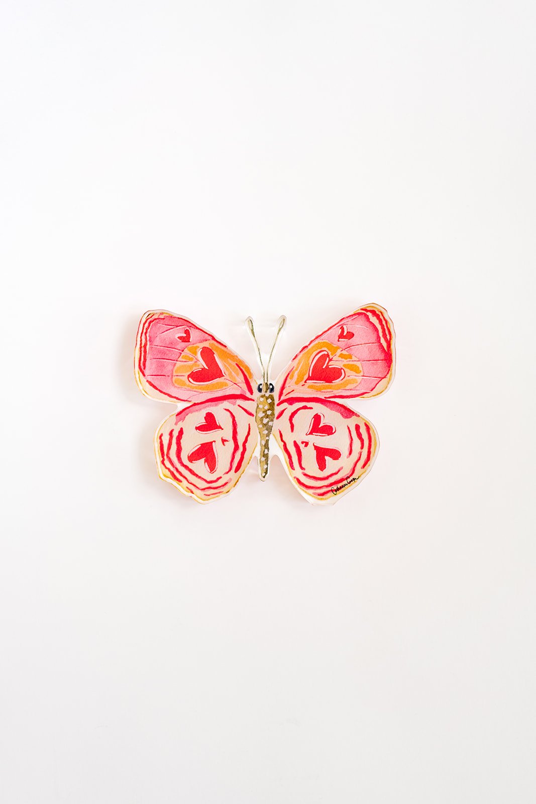 Heart Butterfly Acrylic Art Block