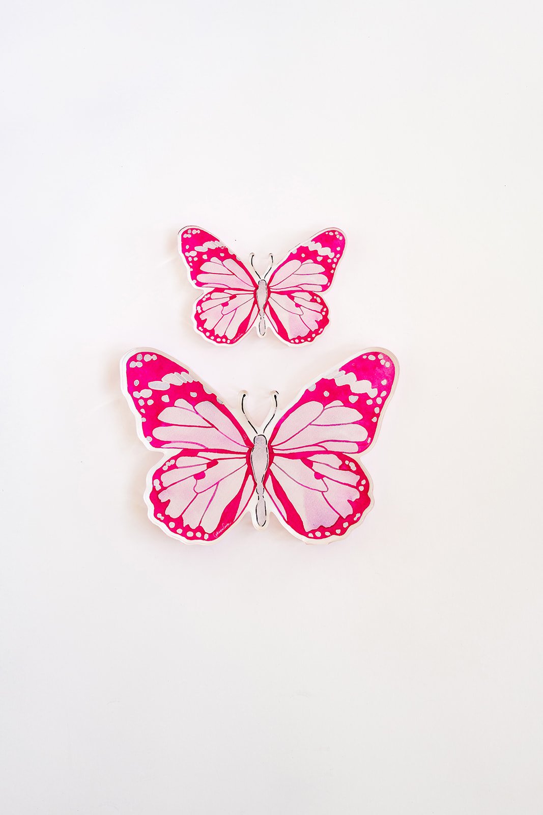 Pink Butterfly Acrylic Art Block