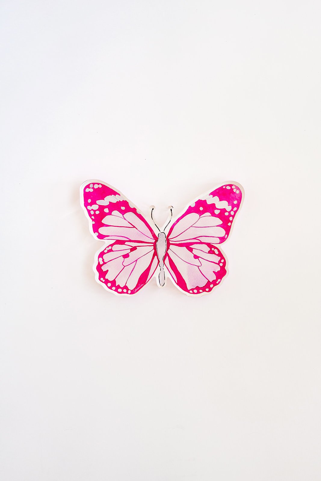 Pink Butterfly Acrylic Art Block