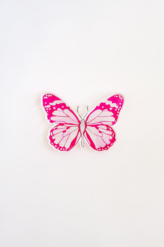 Pink Butterfly Acrylic Art Block