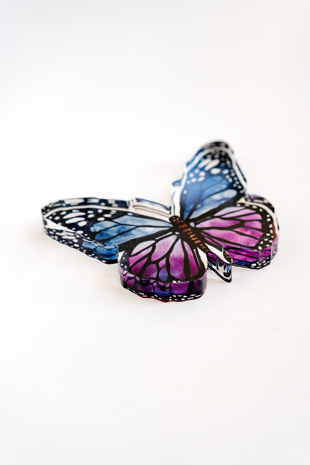 Purple Butterfly Acrylic Art Block