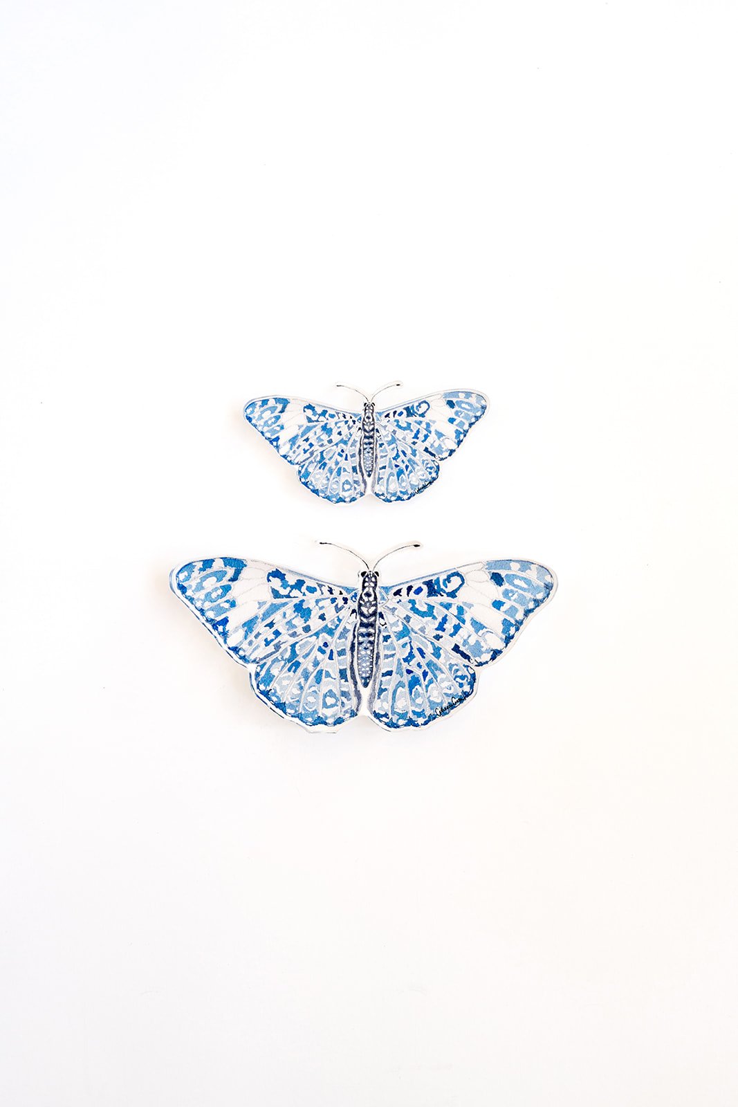 Blue Chinoiserie Butterfly Acrylic Art Block