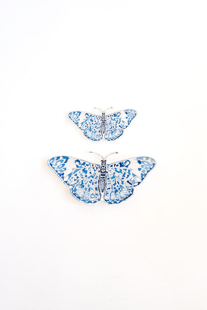 Blue Chinoiserie Butterfly Acrylic Art Block