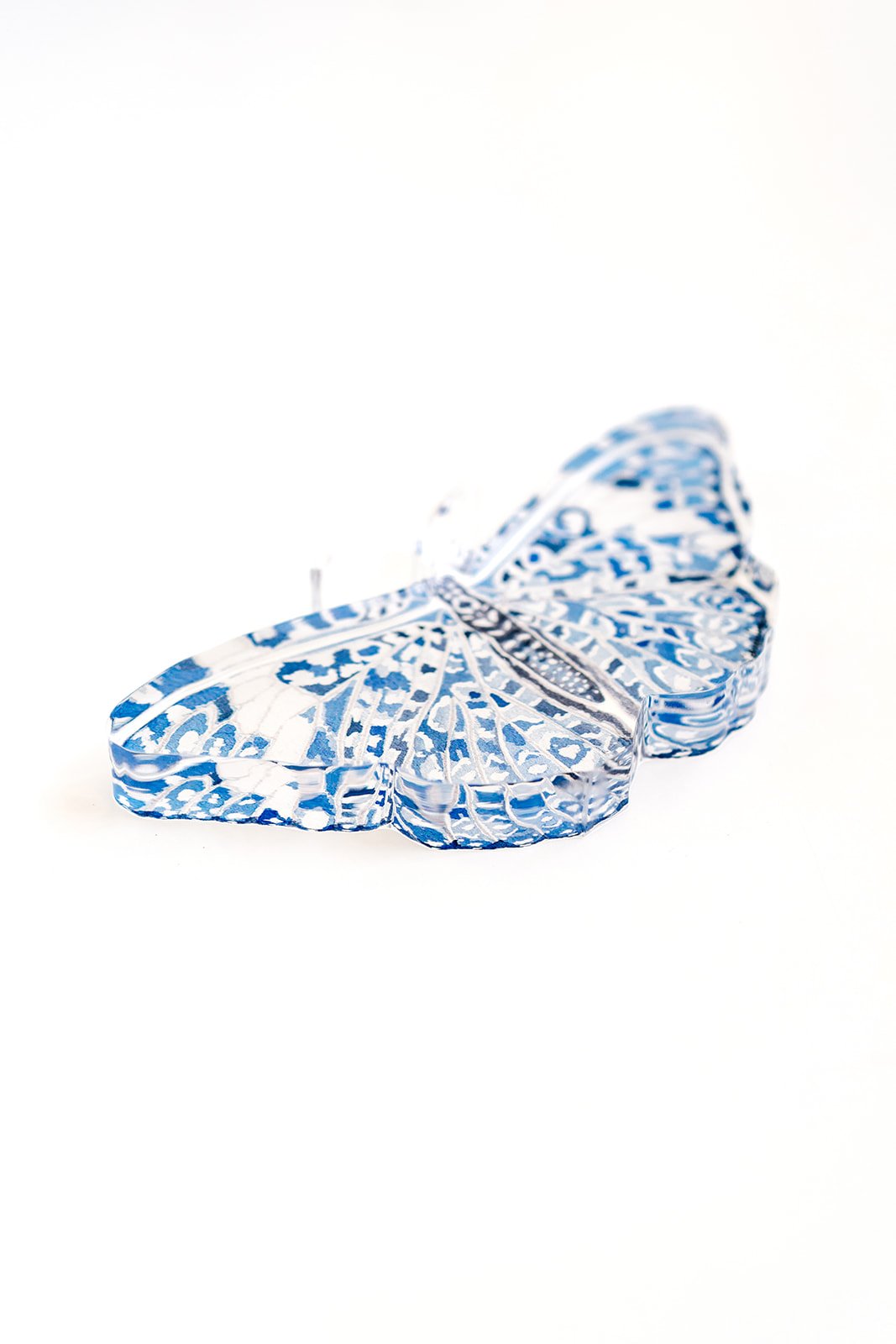 Blue Chinoiserie Butterfly Acrylic Art Block