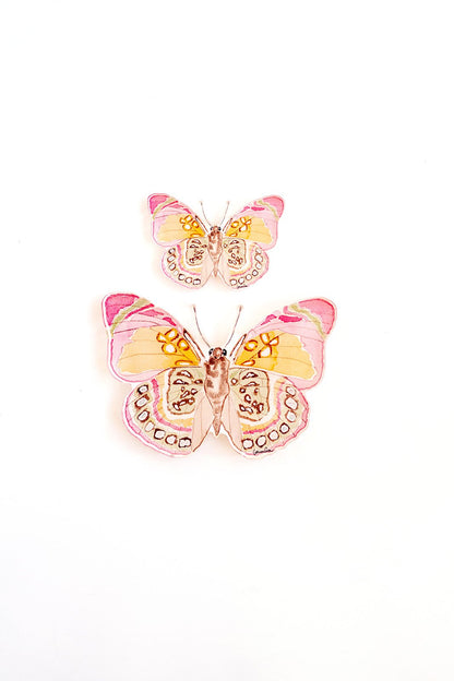 Pink and Green Butterfly Acrylic Art Block