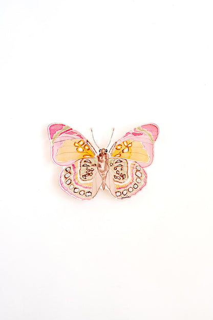 Pink and Green Butterfly Acrylic Art Block