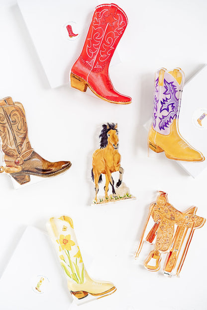 Spur Boot Acrylic Art Block