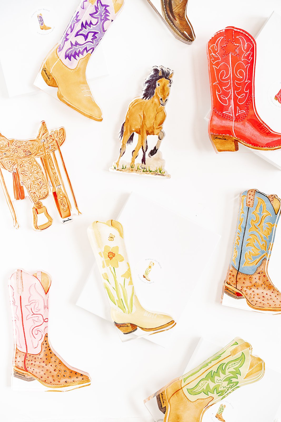 Green Boot Acrylic Art Block