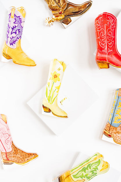 Daffodil Boot Acrylic Art Block