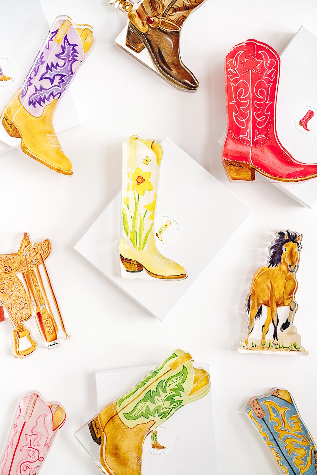 Pink Boot Acrylic Art Block