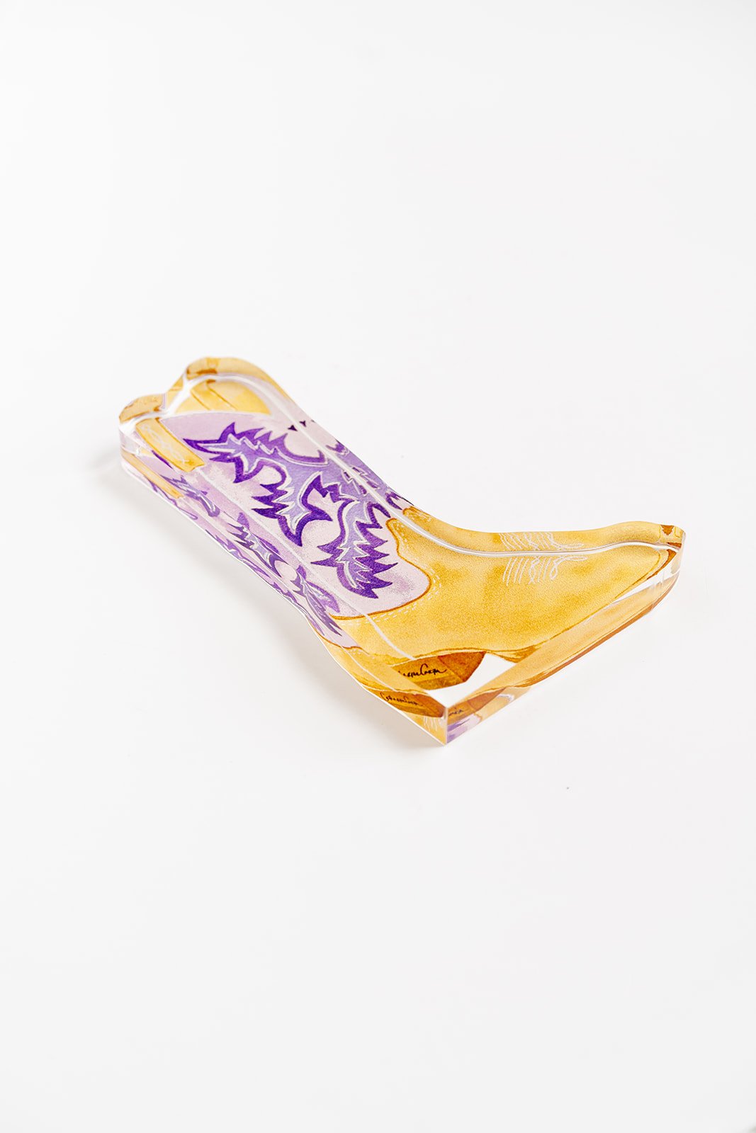 Purple Boot Acrylic Art Block