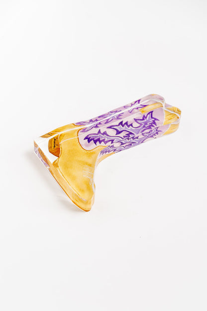 Purple Boot Acrylic Art Block