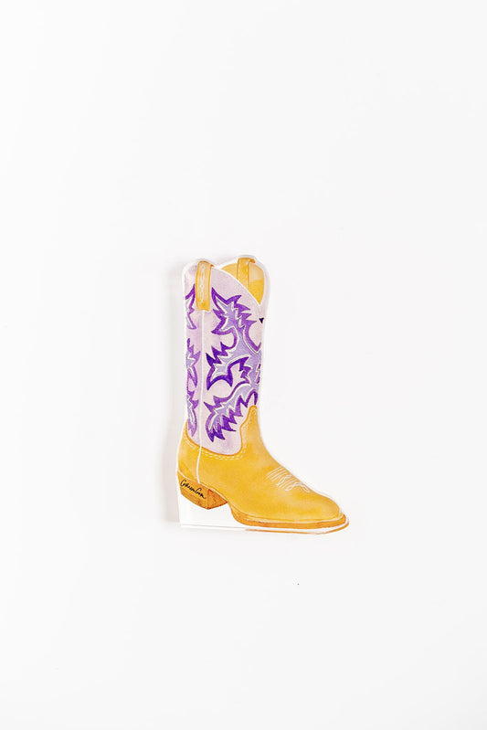 Purple Boot Acrylic Art Block