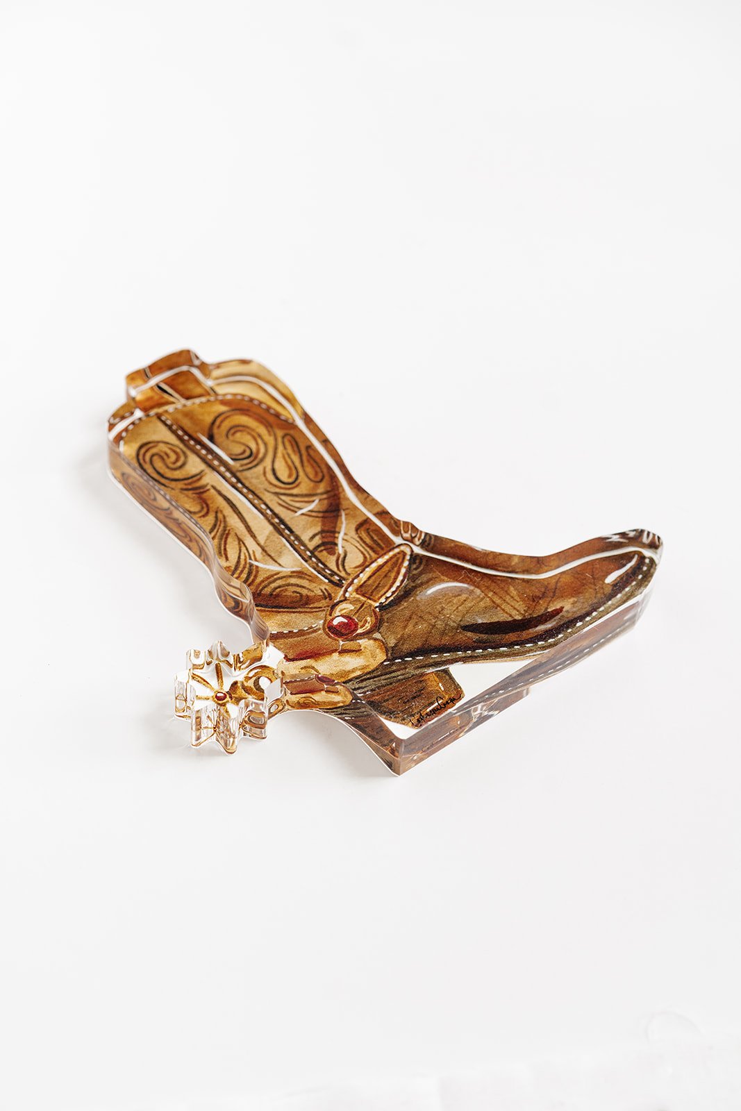 Spur Boot Acrylic Art Block