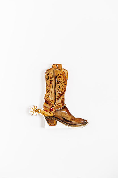 Spur Boot Acrylic Art Block