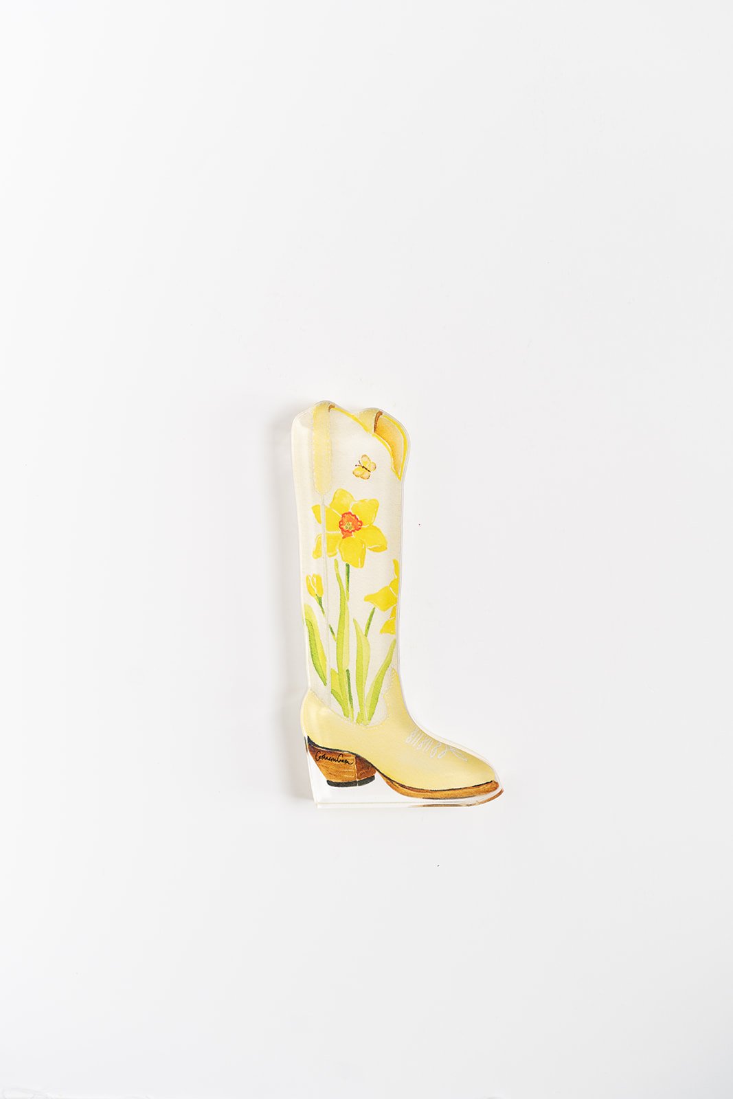 Daffodil Boot Acrylic Art Block