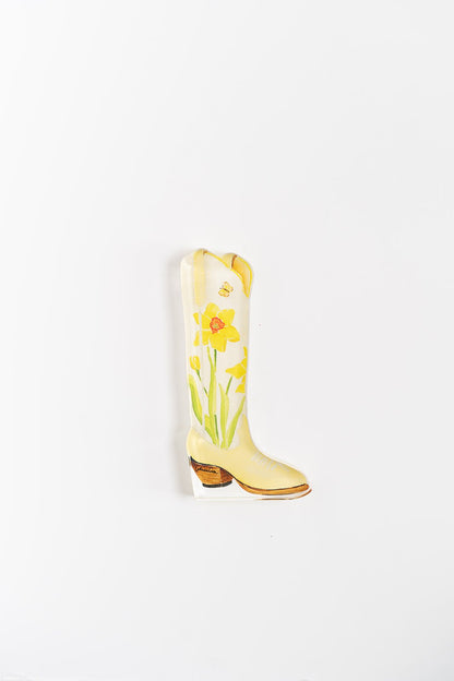 Daffodil Boot Acrylic Art Block