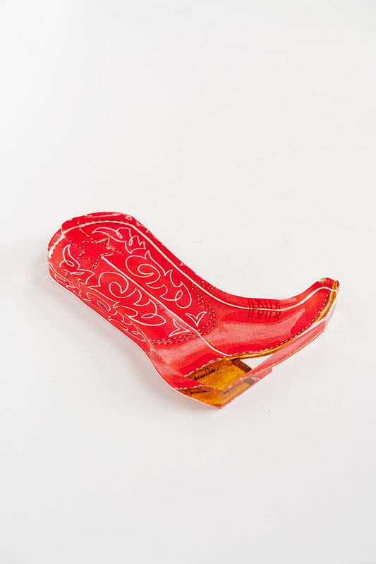 Red Boot Acrylic Art Block