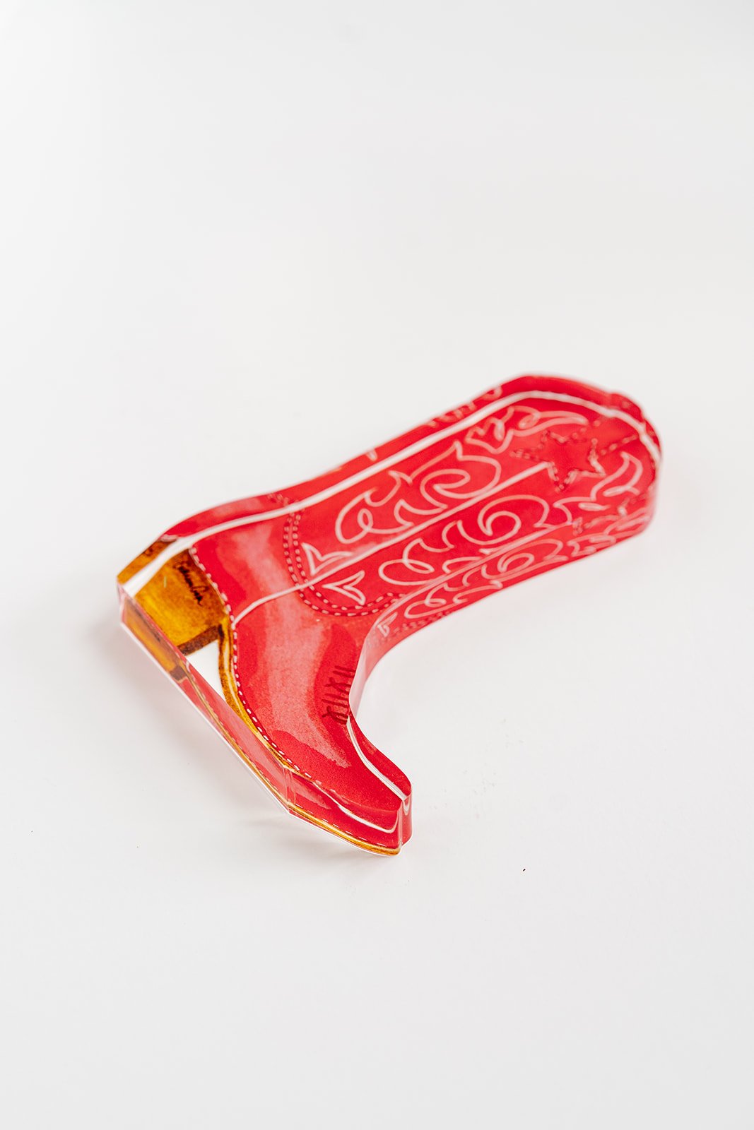 Red Boot Acrylic Art Block