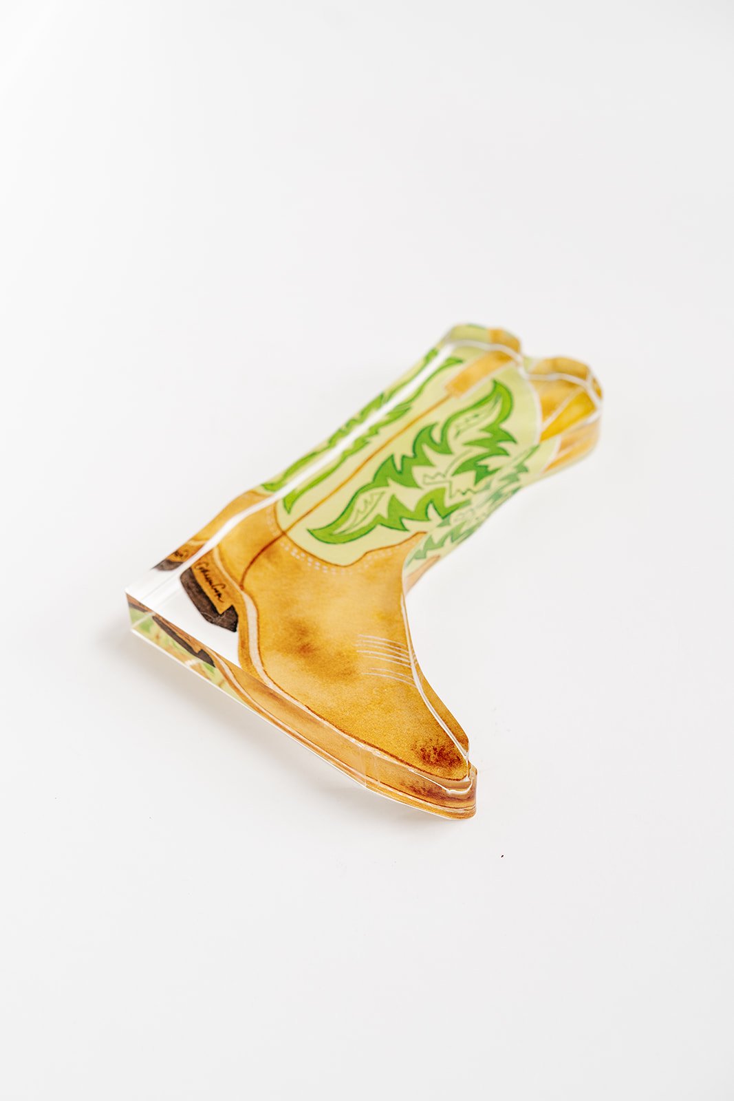 Green Boot Acrylic Art Block