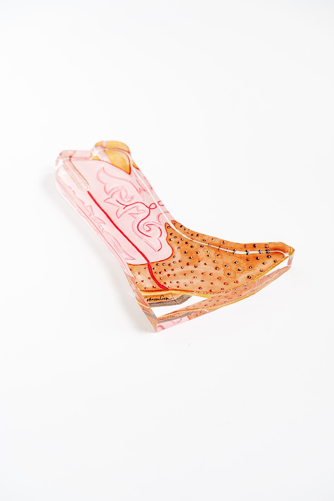 Pink Boot Acrylic Art Block