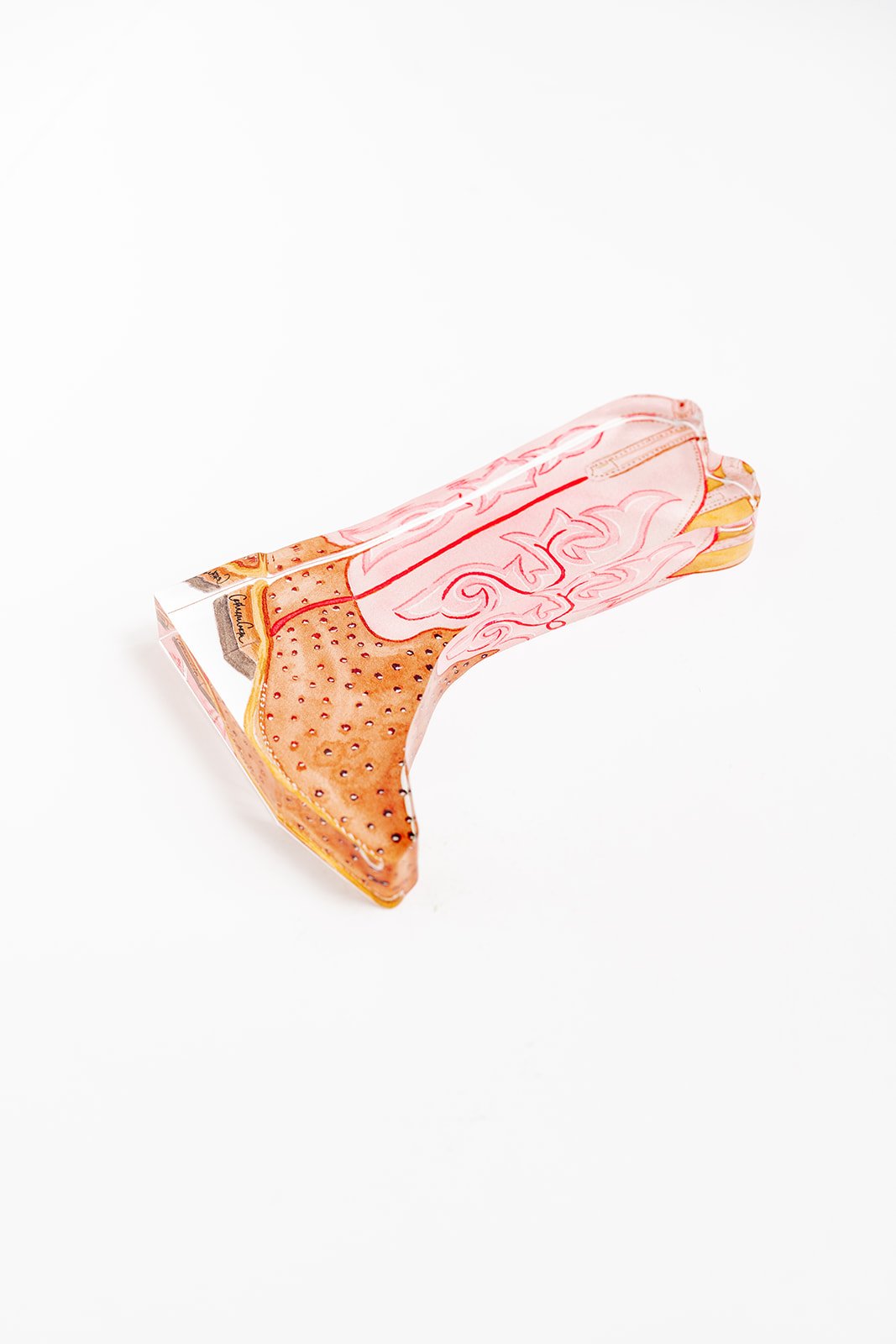 Pink Boot Acrylic Art Block