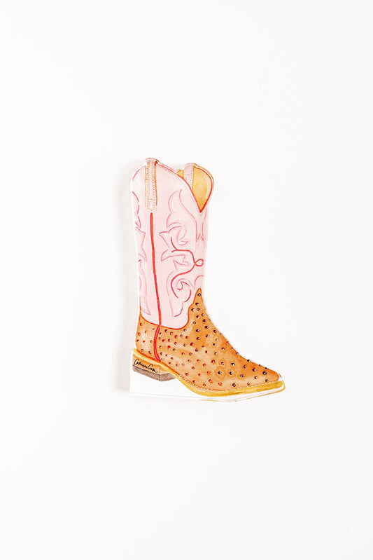 Pink Boot Acrylic Art Block