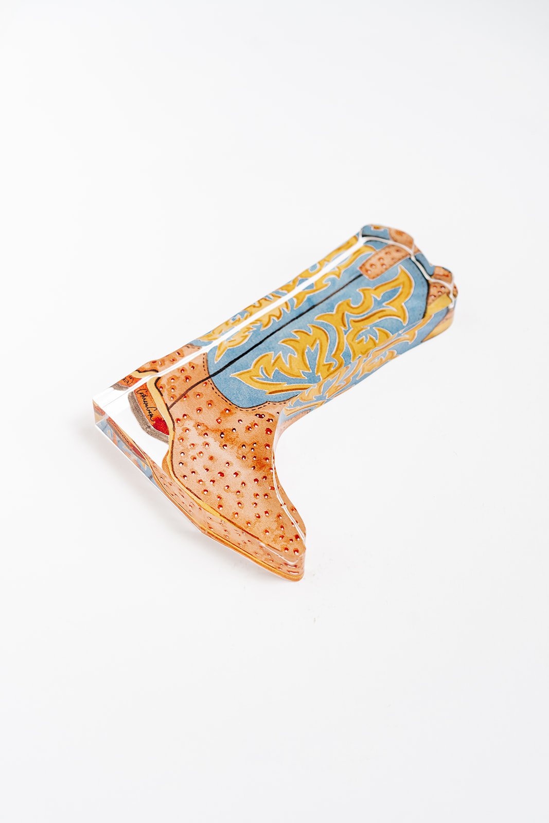 Blue Boot Acrylic Art Block