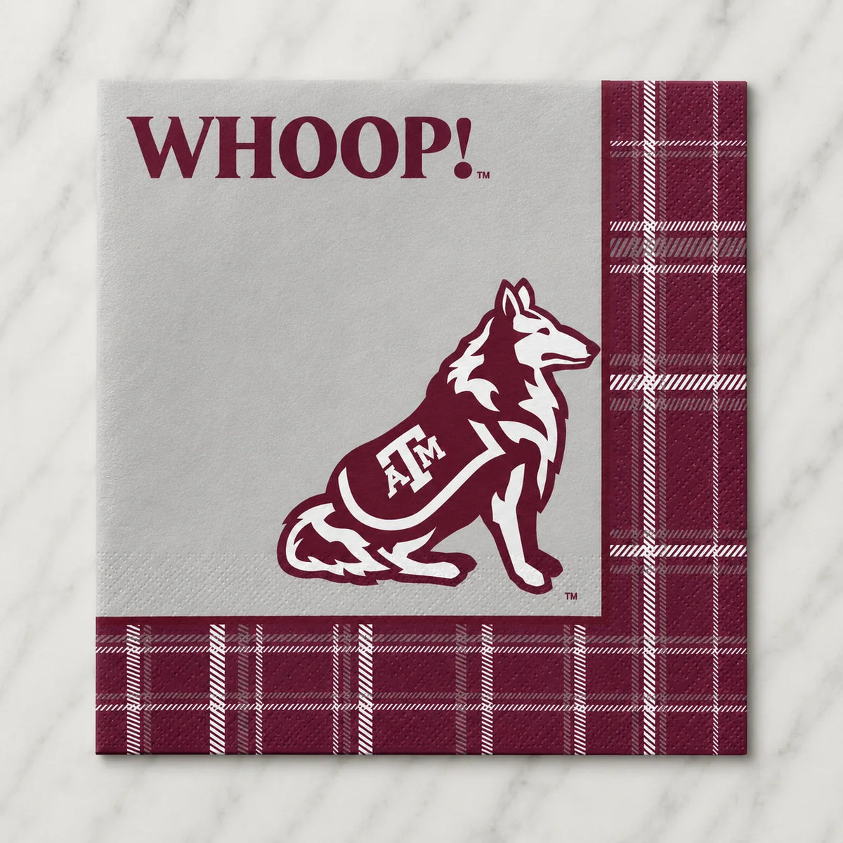 Plaid Full Color Napkins - Texas A&M Reveille