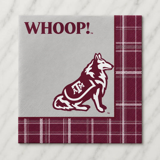 Plaid Full Color Napkins - Texas A&M Reveille