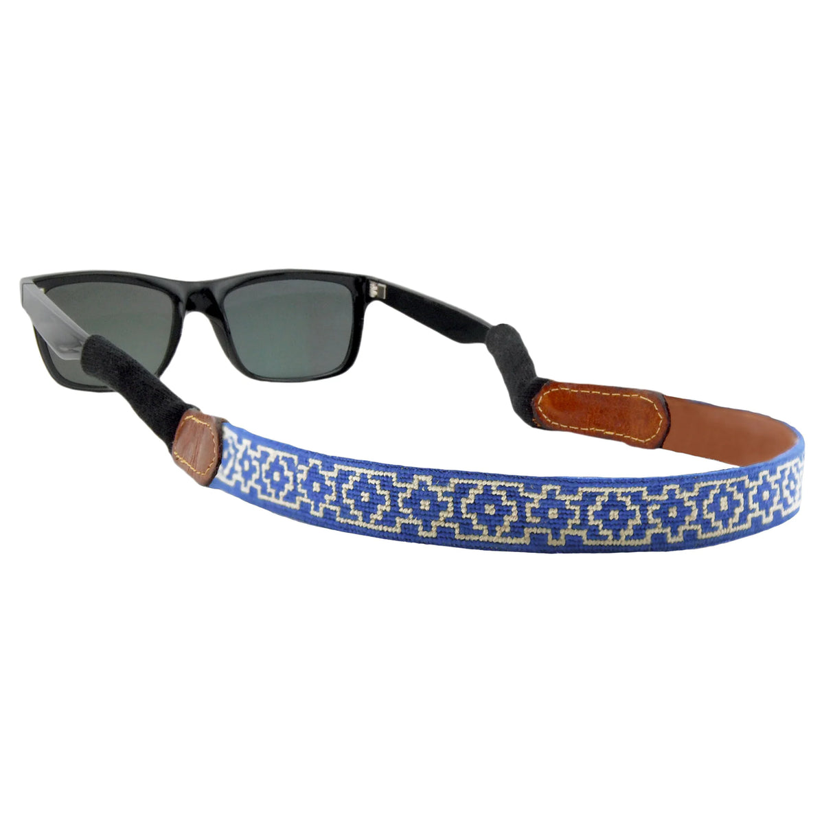 Claiborne Sunglass Strap (Blueberry-Light Khaki)