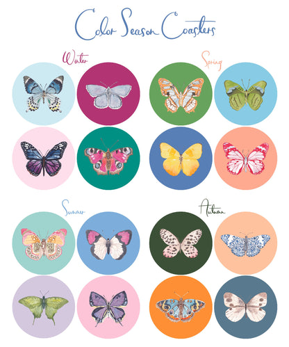Acrylic Butterfly Coaster Set - Spring