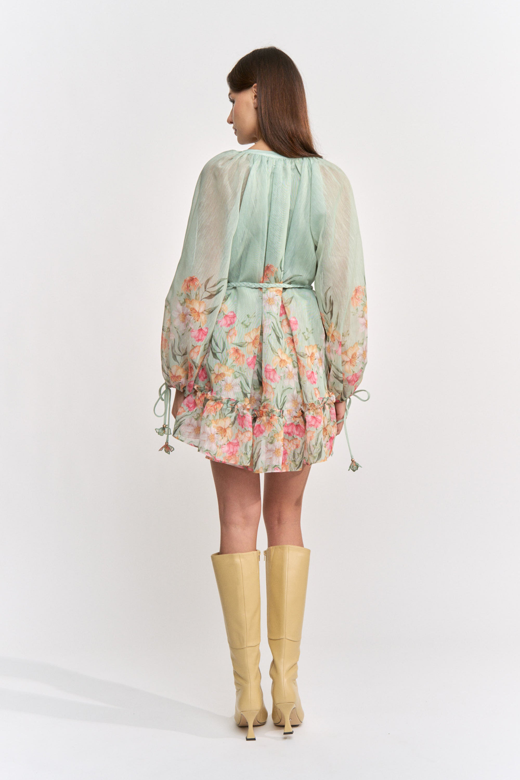 Katelyn Mini Dress - Sage Multi