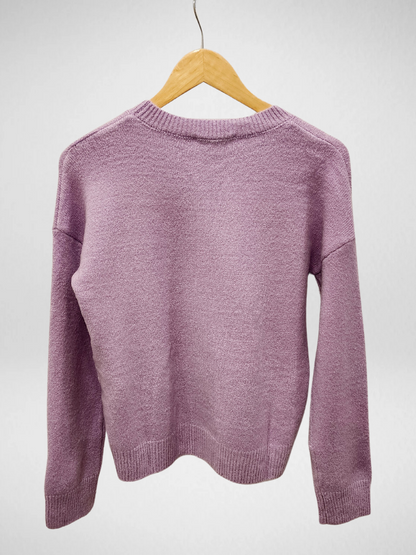 THML - Heart Knit Sweater - Lilac