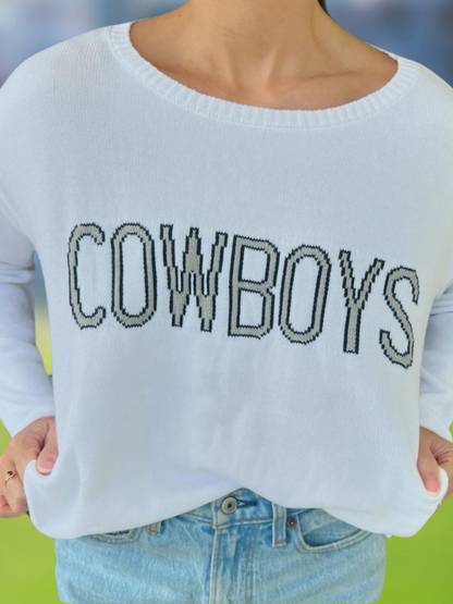 Long Sleeve Knit Sweater - Cowboys