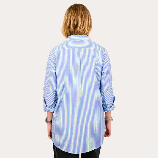 Mia Shirt Stripe - Blue/White