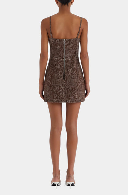 Amanda Uprichard - Taylor Skort Romper - Brown Paisley