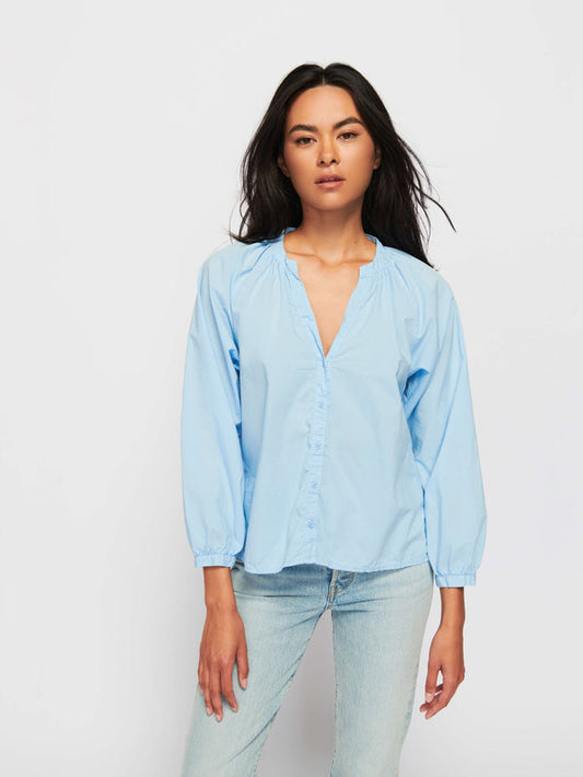 Nation Ltd Dominique Lace Up Tee In Blue