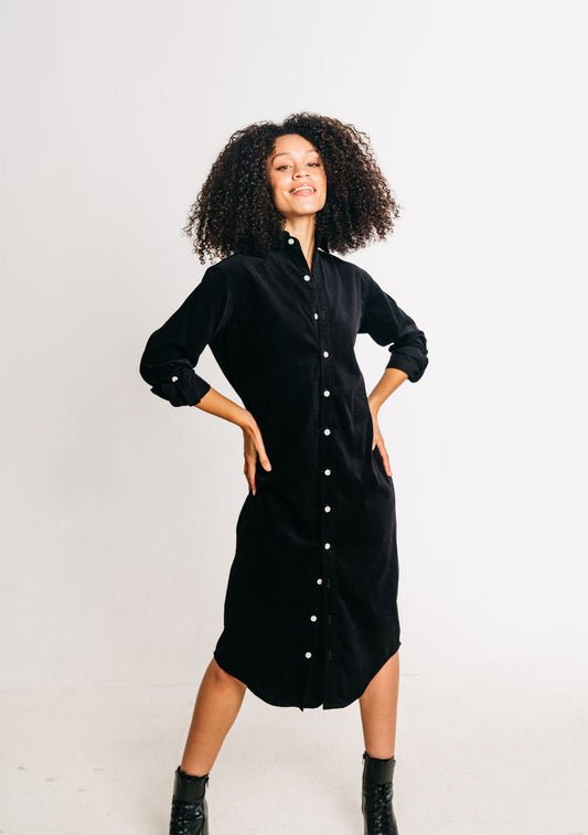 Emily Phillips - Black Tencel Girlfriend Midi Dress