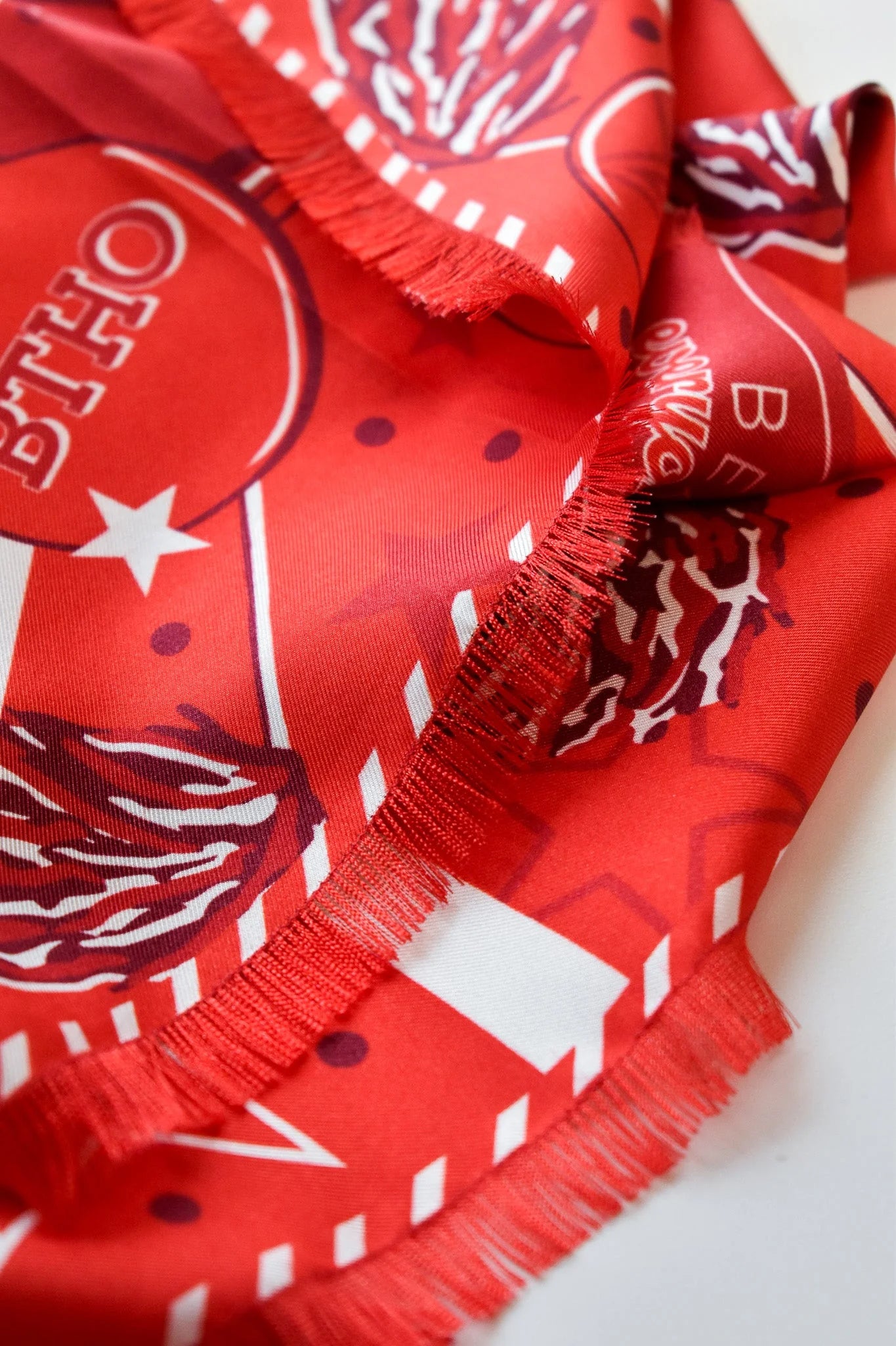 Saturday Silks - Red Fringed Spirit Scarf™