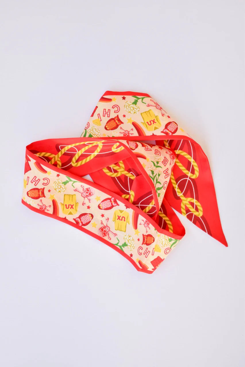 Saturday Silks - Chi Omega Skinny Scarf
