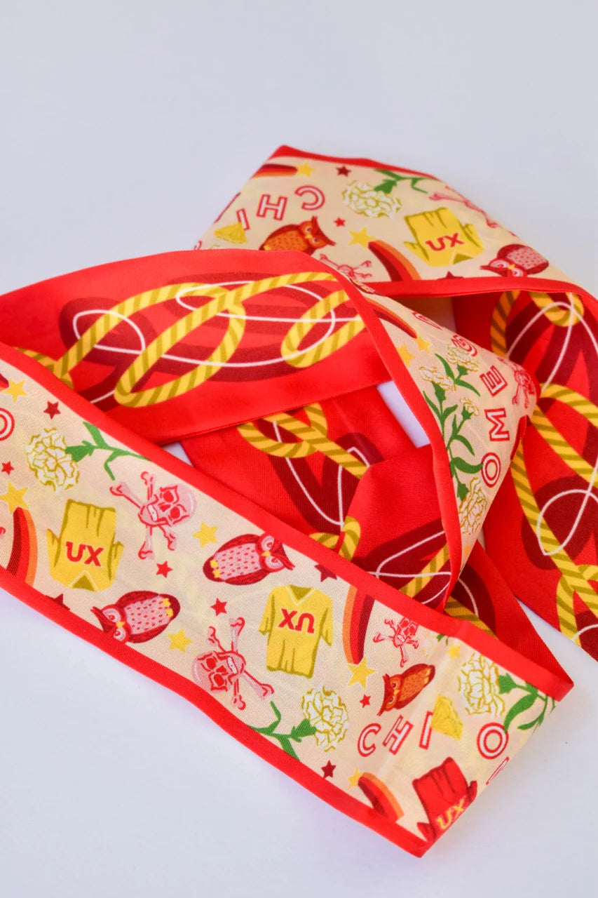 Saturday Silks - Chi Omega Skinny Scarf