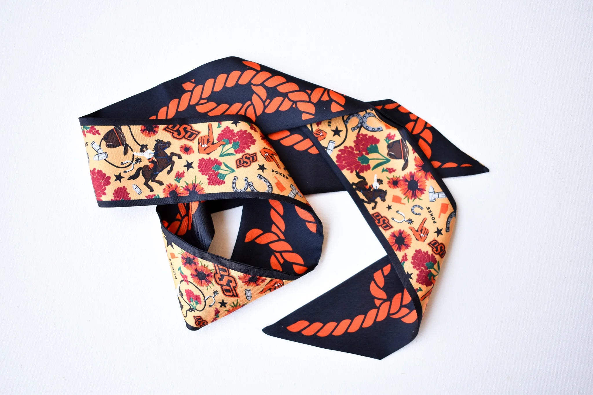 Saturday Silks - OSU Cowboys Skinny Scarf - Spinout