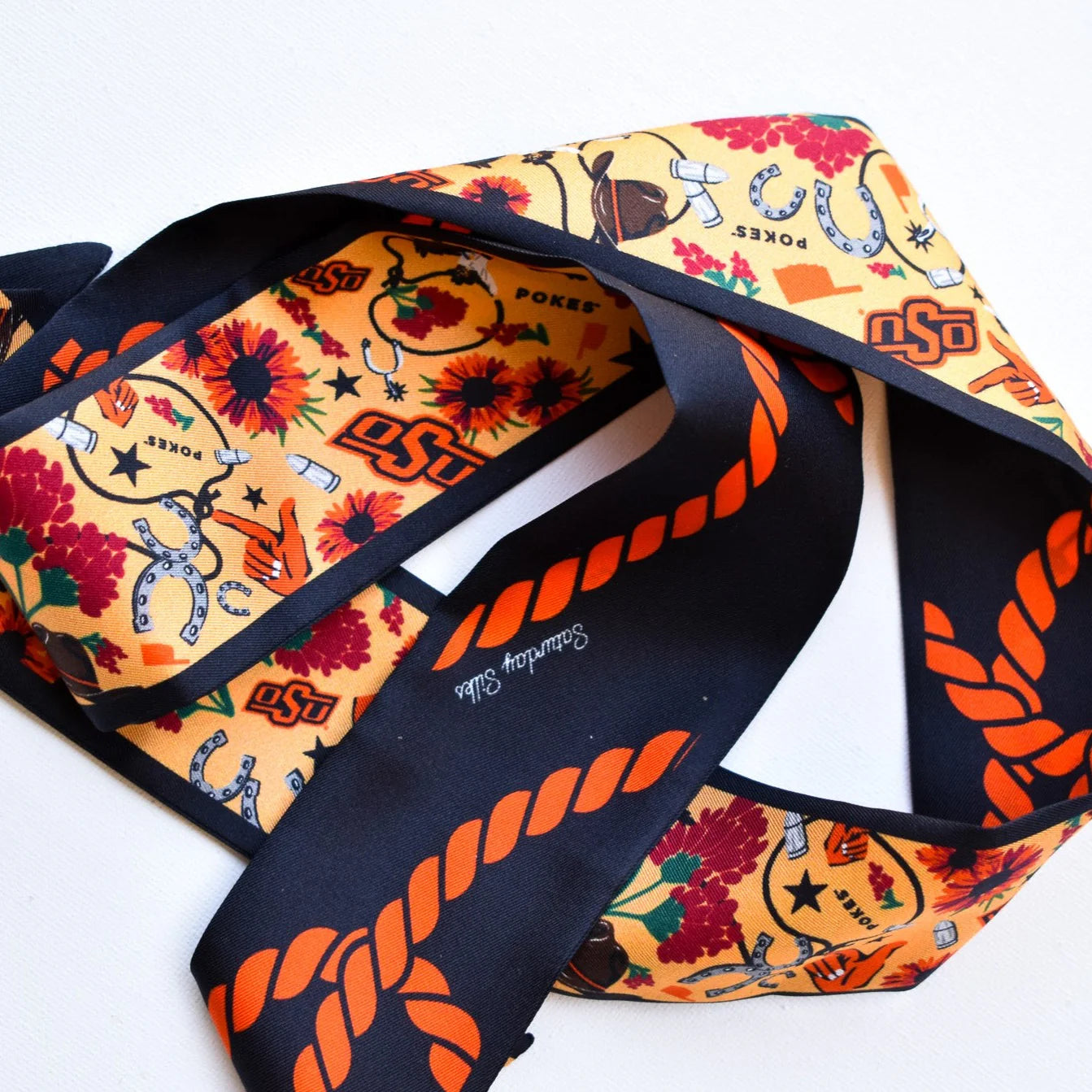 Saturday Silks - OSU Cowboys Skinny Scarf - Spinout