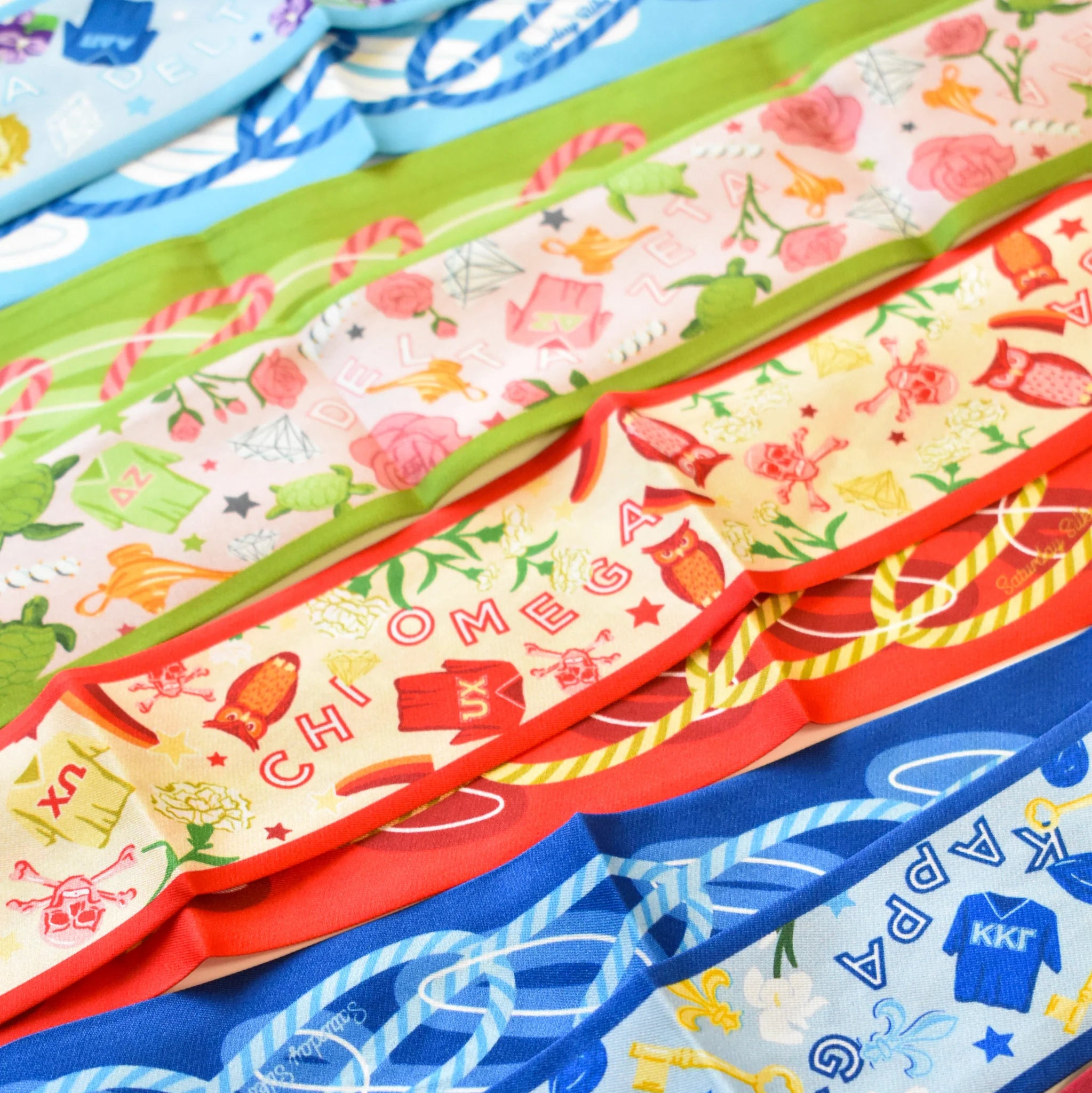 Saturday Silks - Kappa Kappa Gamma Skinny Scarf